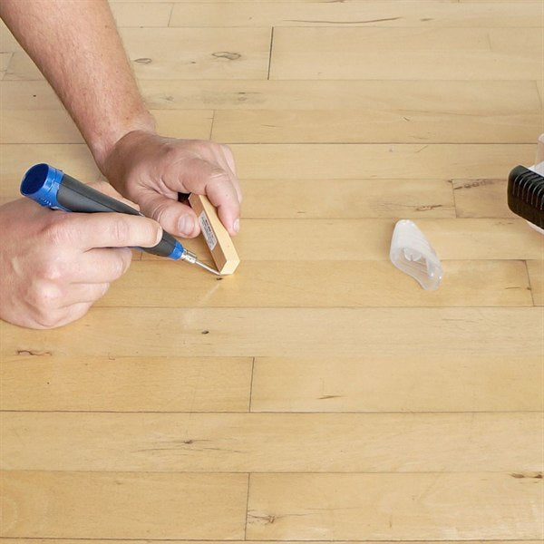 Oiled wooden floor where the Wood Repair fill has taken the finish and disappeared into the grain