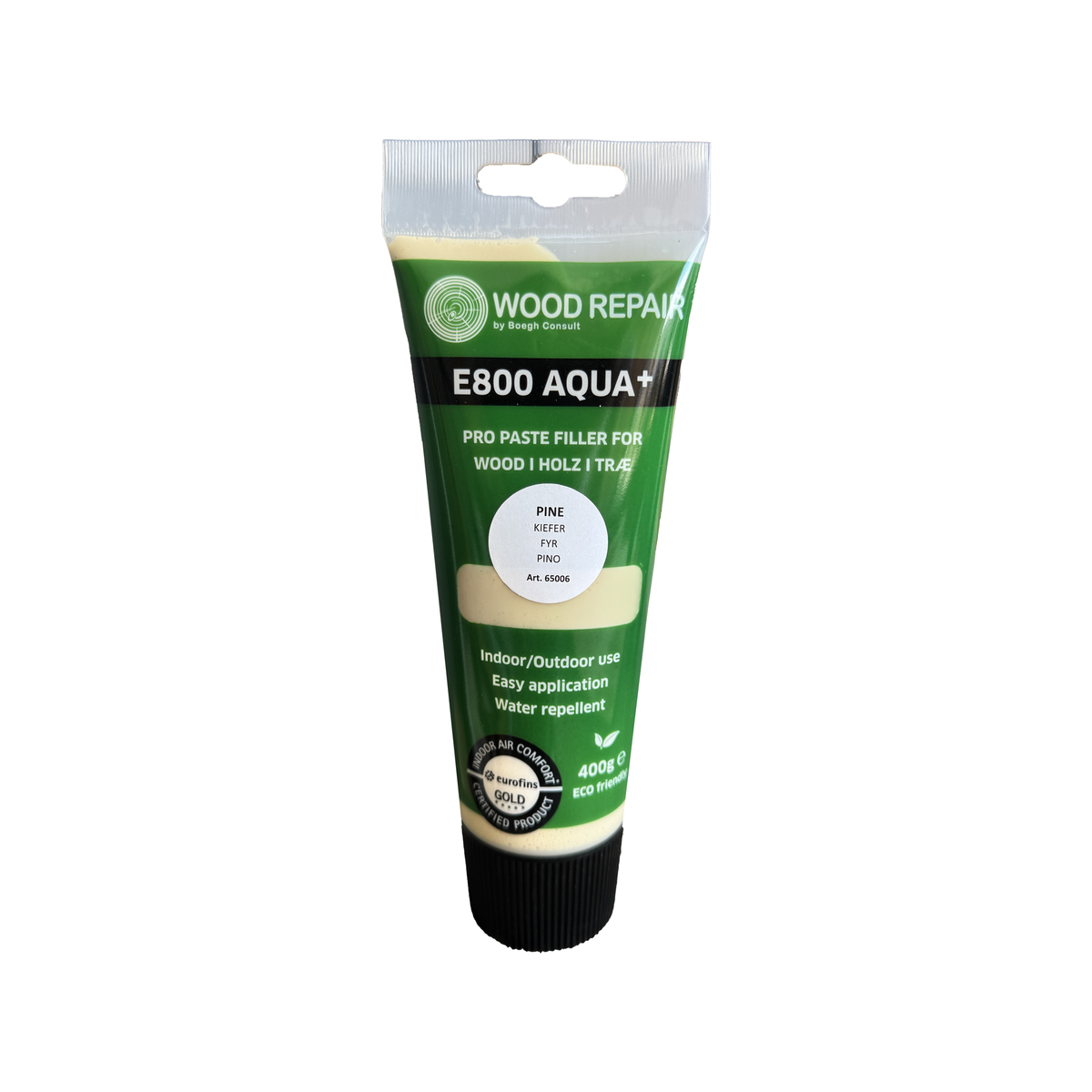 Wood Repair E800 Aqua+ paste filler, 400 g tube, Pine