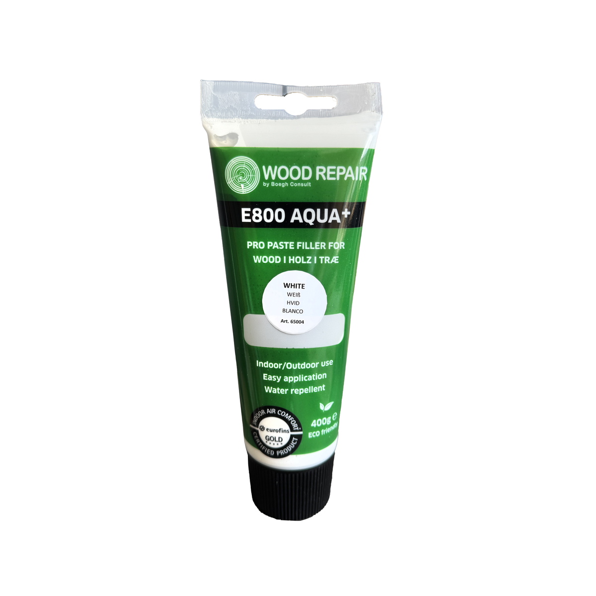 Wood Repair E800 Aqua+ paste filler, 400 g tube, White