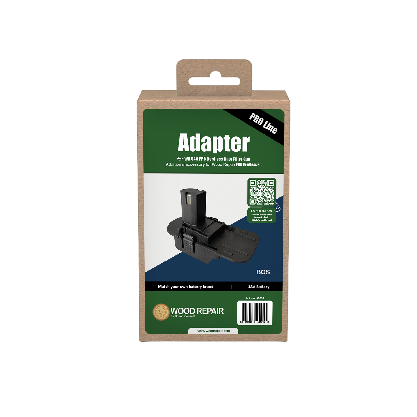 Wood Repair PRO Cordless battery adapter, Bosch (BOS) model, 18V