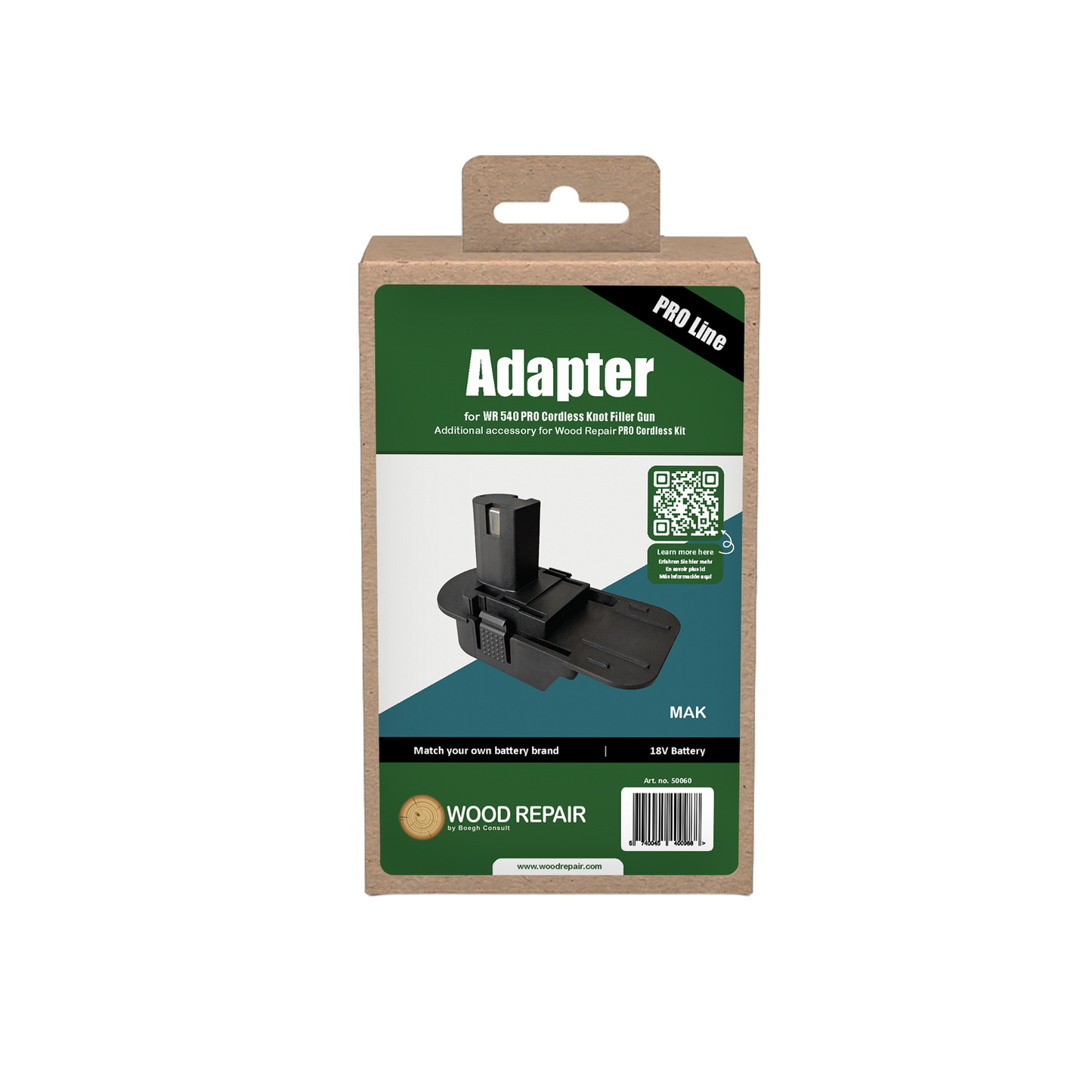 Wood Repair PRO Cordless battery adapter, Makita (MAK) model, 18V