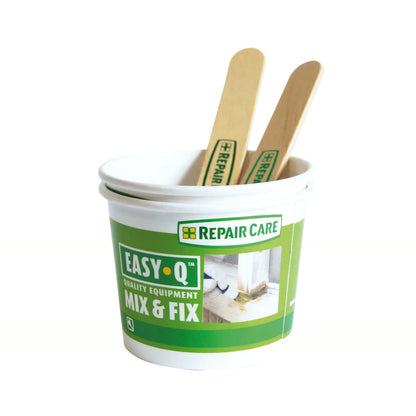 EASY Q MIX and FIX cups with wooden mixing spatulas