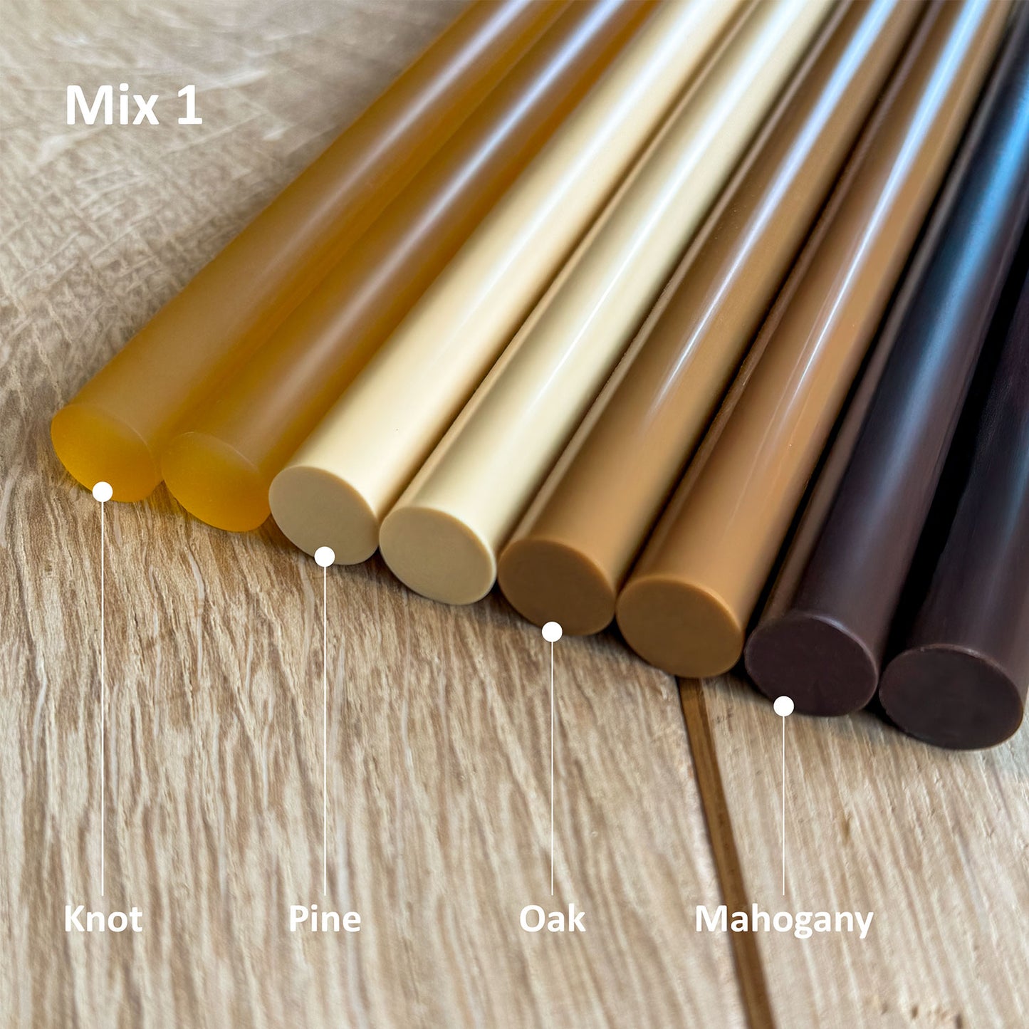 Knot Filler stick color range included with the PLUS+ Kit