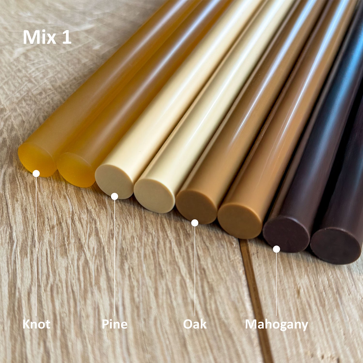 Knot Filler stick color range included with the PLUS+ Kit
