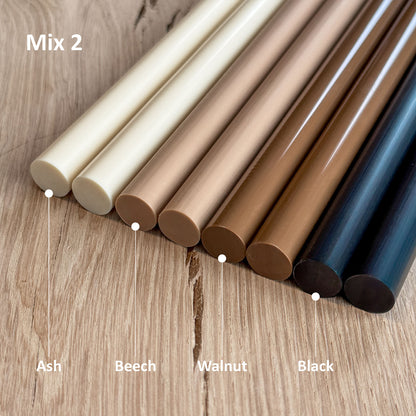 Knot Filler stick colors mixed to match different wood tones