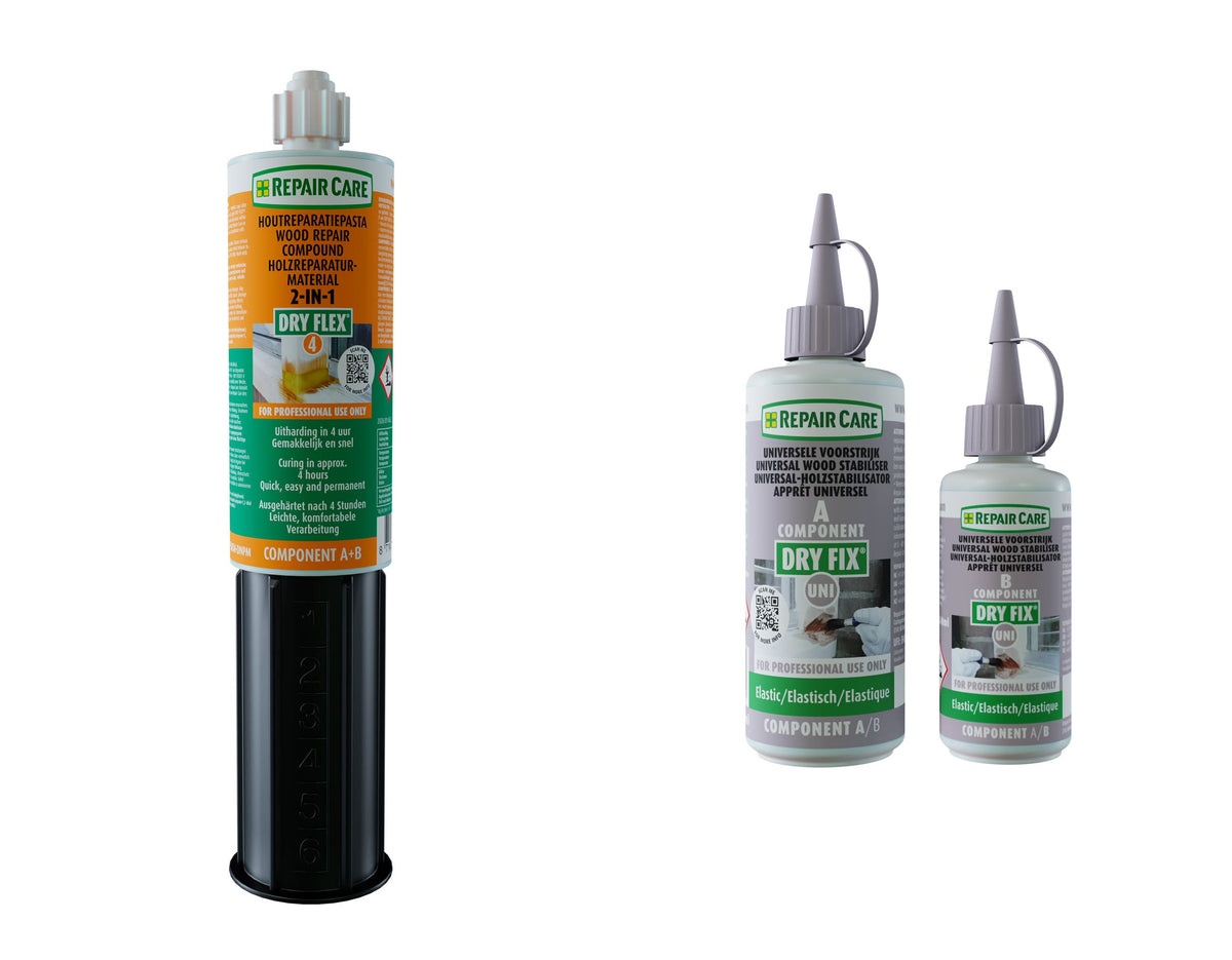 Repair Care Duo Kit: DRY FLEX 4 2-in-1 filler with DRY FIX UNI Small primer, Set A+B
