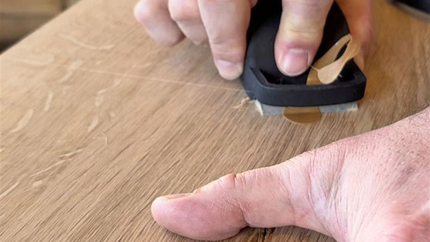 Wood Repair step 3, Cut: Shave the excess off flush.